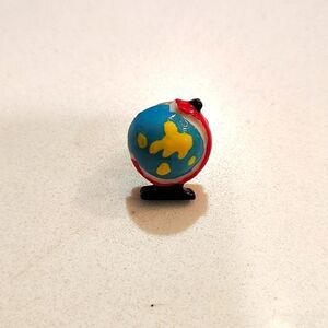 Globe brooch lapel pin enamel painted vintage